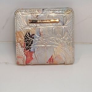 Brahmin Jane Oasis Wallet with Coral & Blue Accents Pristine